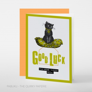 greeting cards PABUKU S007 God Luck CatSpotlight
