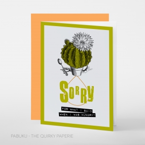 greeting card PABUKU S012 Sorry Cactus Spotlight