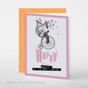 greeting card PABUKU S024 Birthday Bike Spotlight