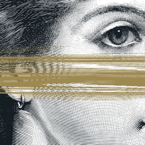 PABUKU Golden Eye napkins, black and gold, 33 x 33 cm
